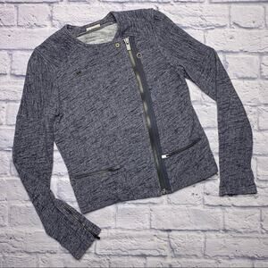 Gap Zip Up Moto Jacket in Heathered Blue